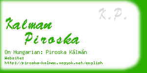 kalman piroska business card