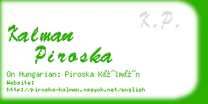 kalman piroska business card